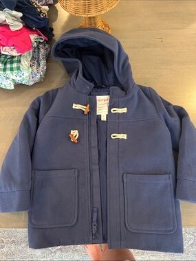 Cat & Jack Navy Hooded Pea Coat with Toggle Closures